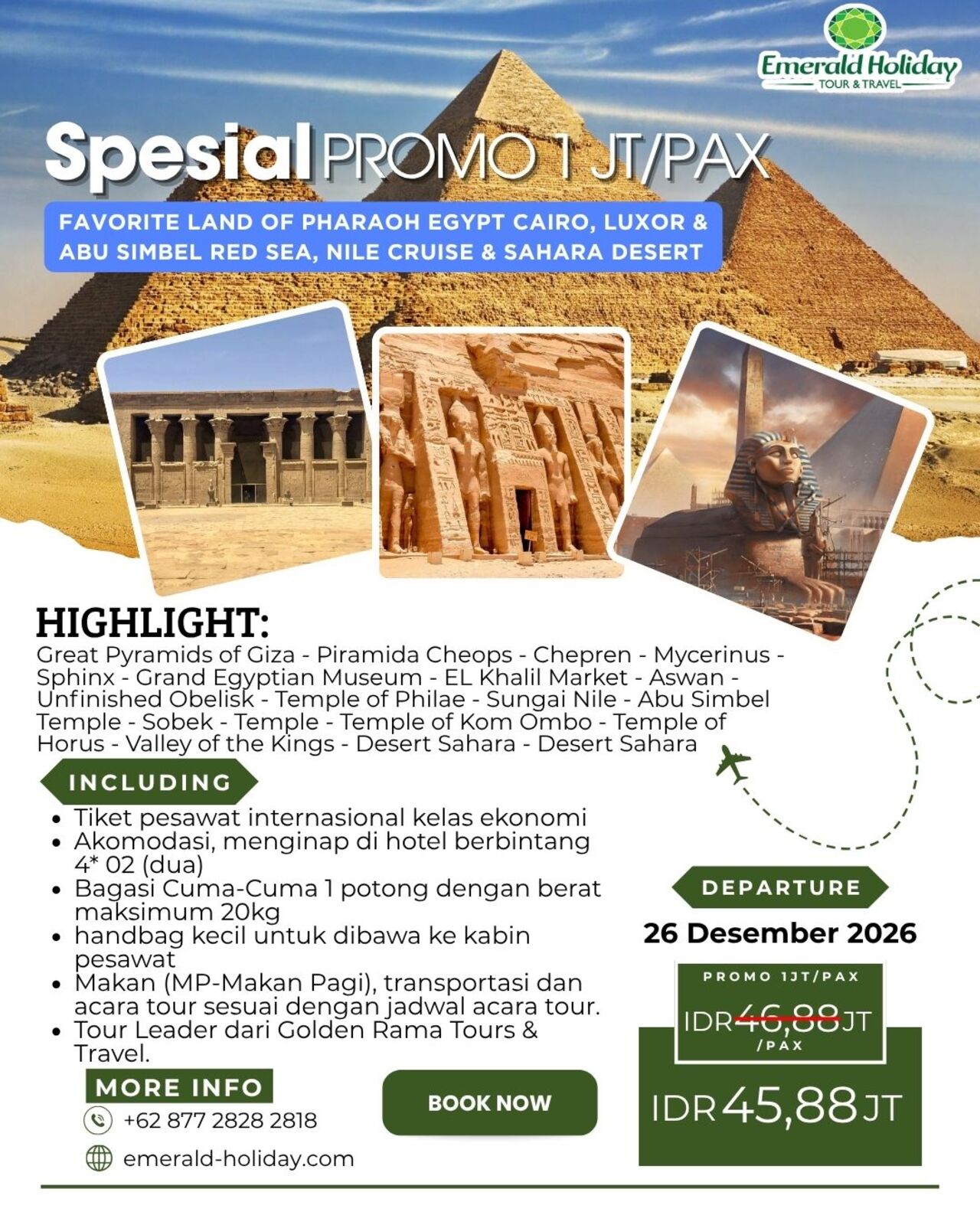 (FAVORITE LAND OF PHARAOH EGYPT CAIRO, LUXOR & ABU SIMBEL RED SEA, NILE CRUISE & SAHARA DESERT)
